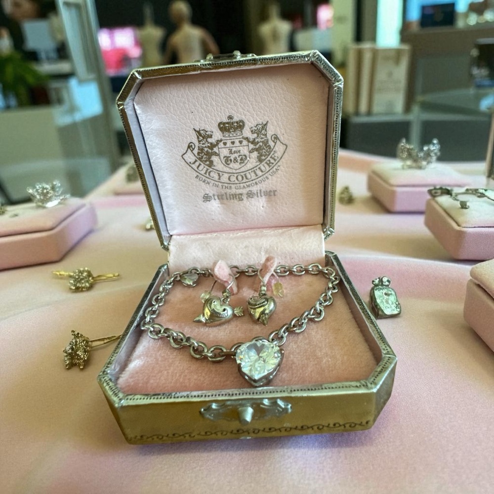Juicy Couture Silver and Gold Heart Charm Bracelet Set - Picture 2 of 11
